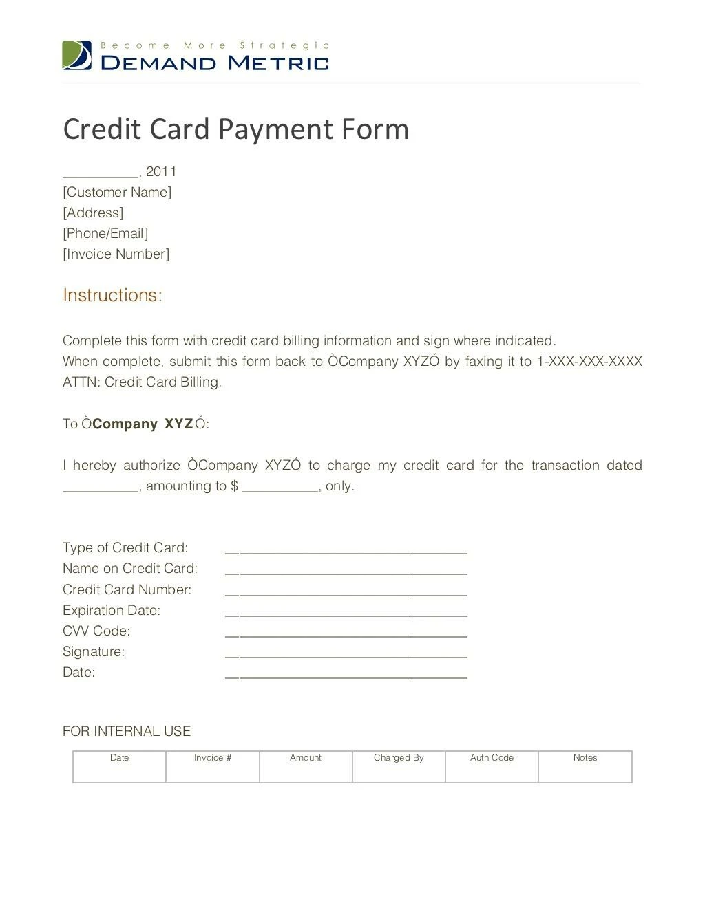 credit card payment form