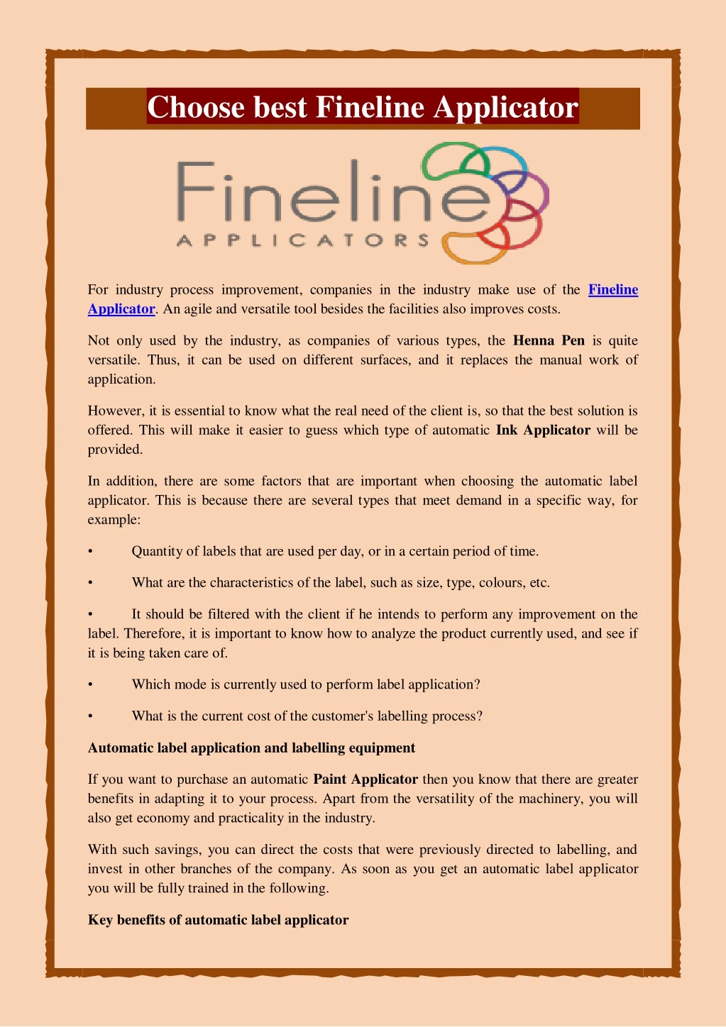 choose best fineline applicator