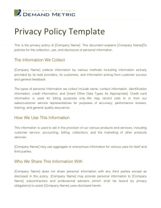 Privacy Policy Template - slide 1