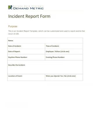 PPT - Harassment Incident Report Form PowerPoint Presentation, free ...