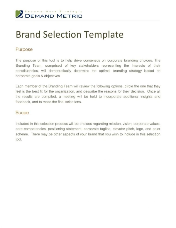 Brand Selection Tool (updated)