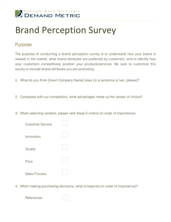 Brand Perception Survey