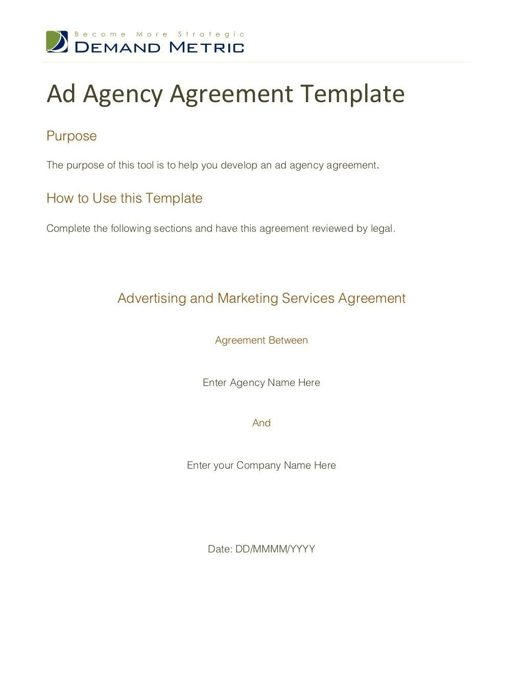 ad agency agreement