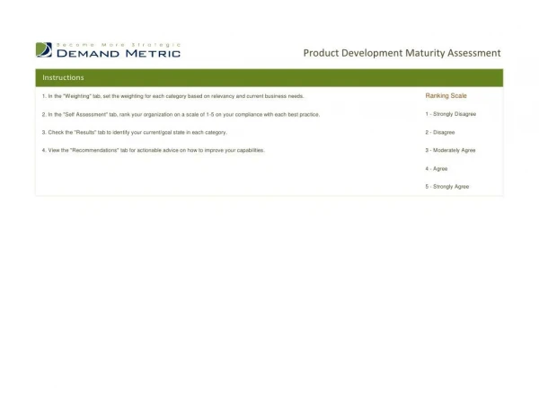 Product development maturity assessment