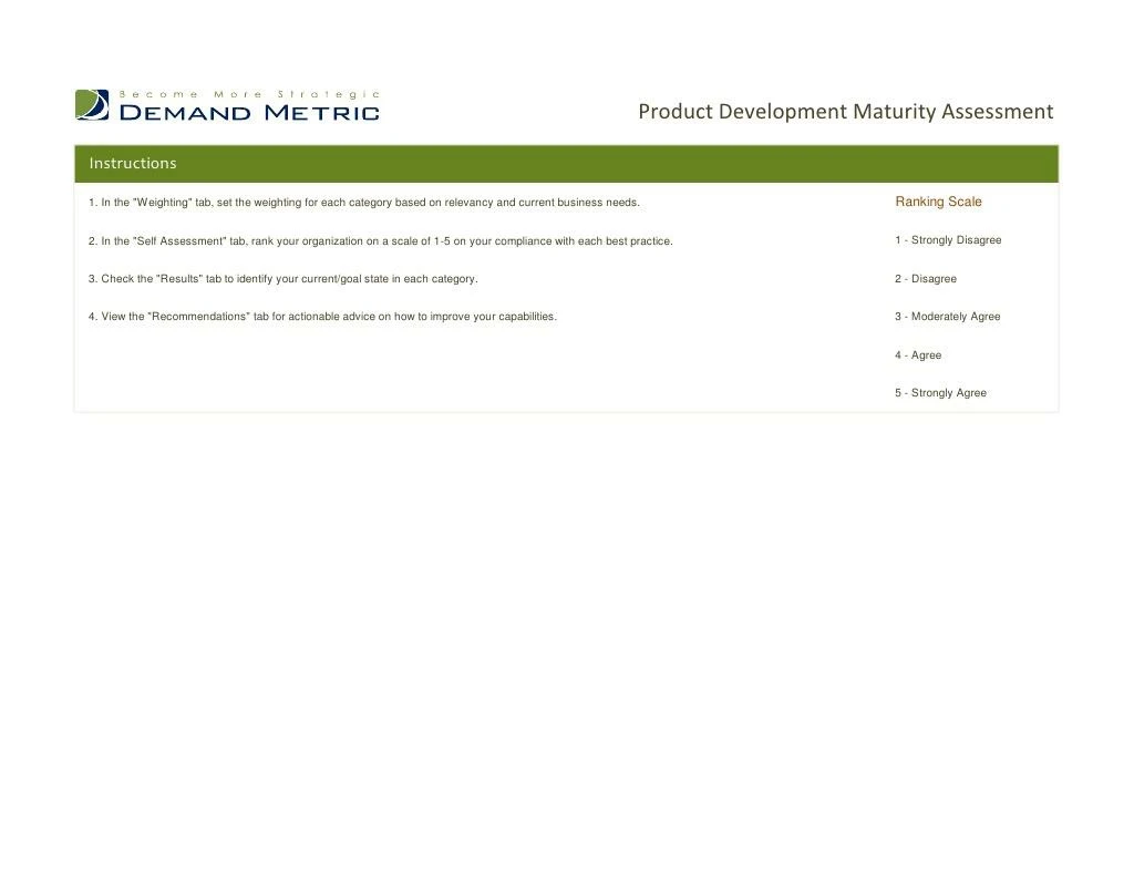 product development maturity assessment