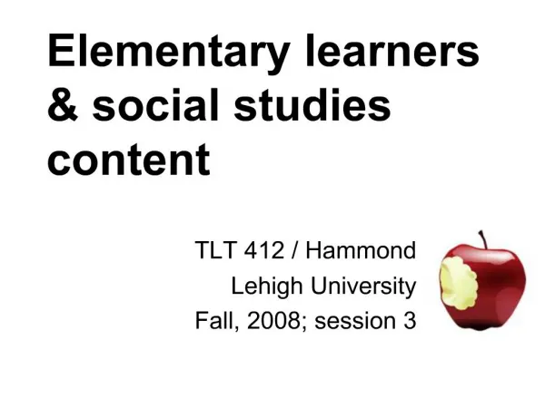Elementary learners social studies content