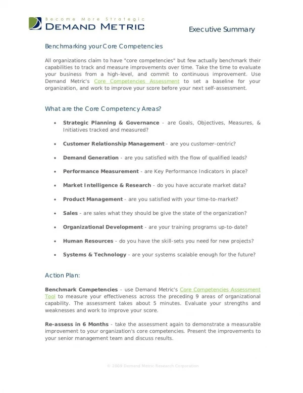 benchmarking your core competencies