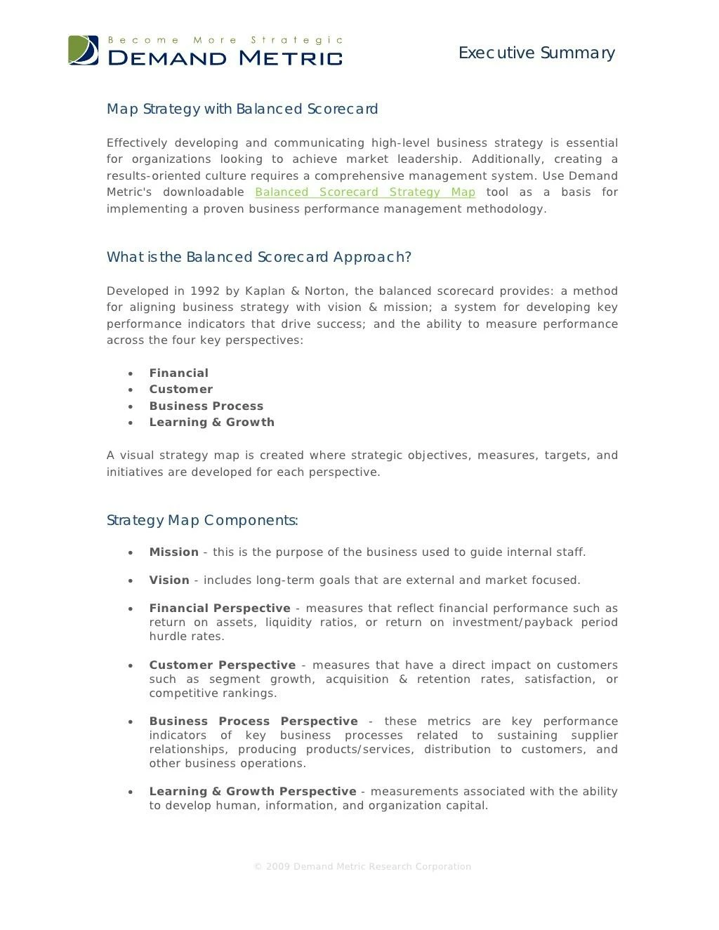 map strategy with balanced scorecard