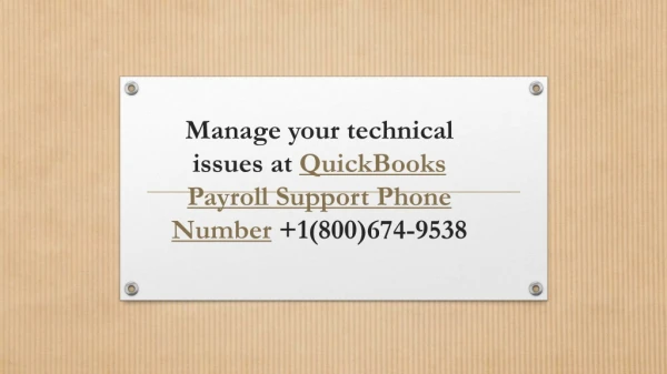 QuickBooks Payroll Support Phone Number !(800)674-9538