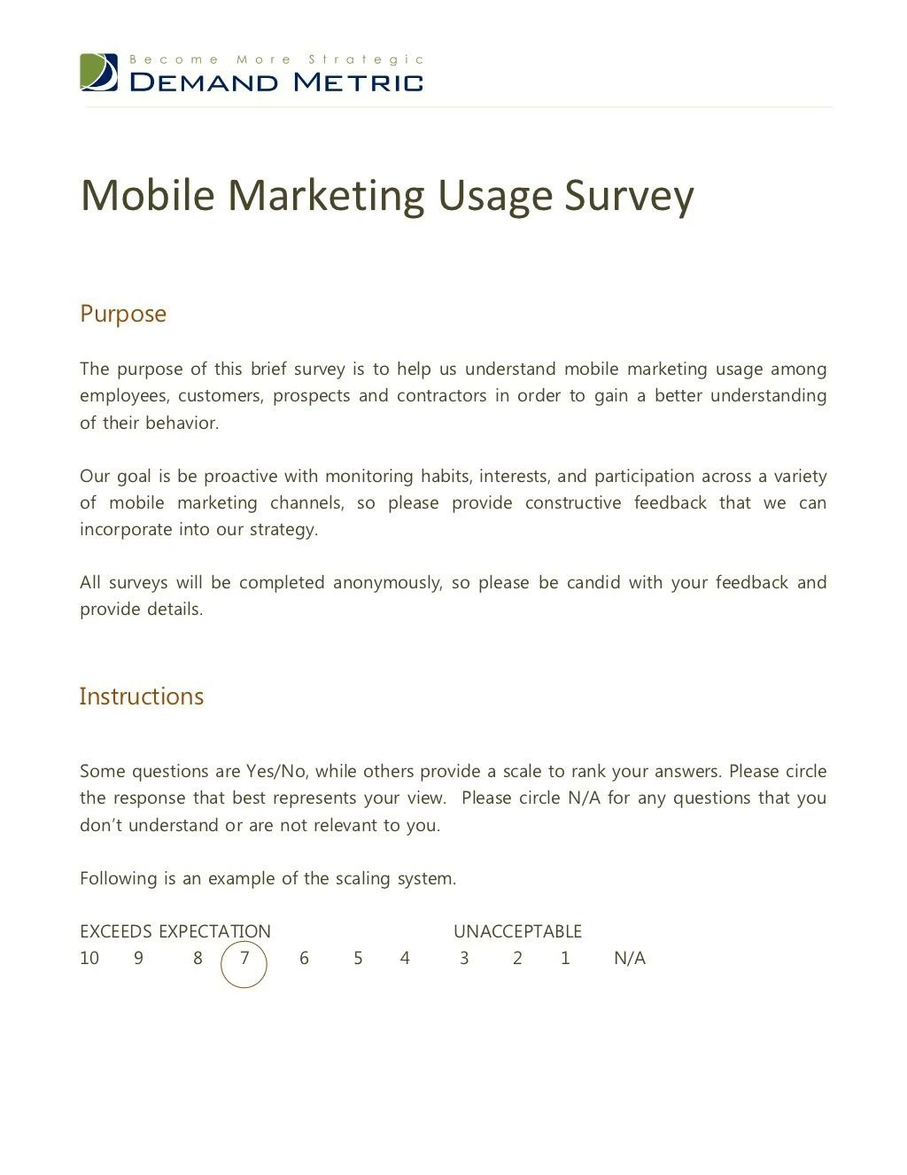 mobile marketing usage survey
