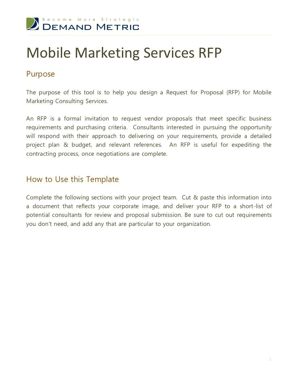 mobile marketing rfp template