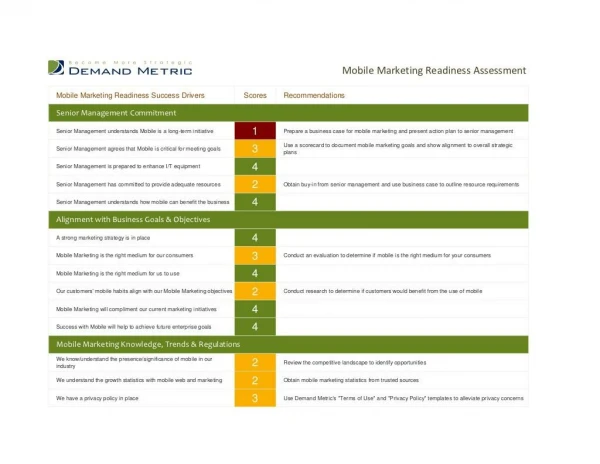 Mobile Marketing Readiness Assessment