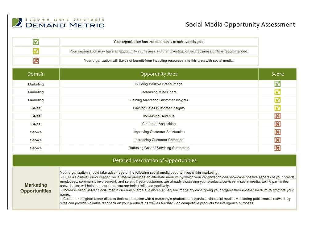 social media opportunity assessment tool