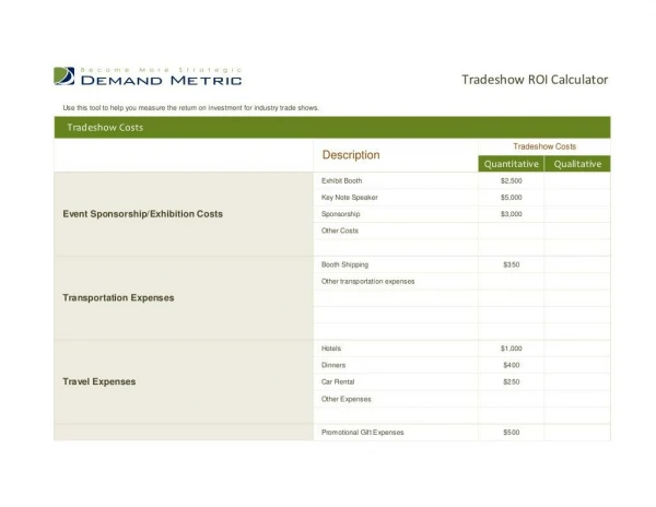 Trade Show ROI Calculator