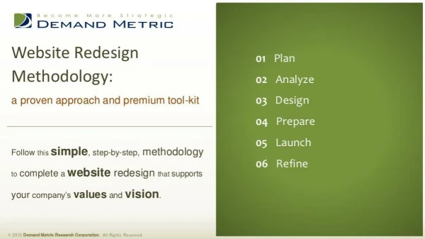 Website Redesign Methodology