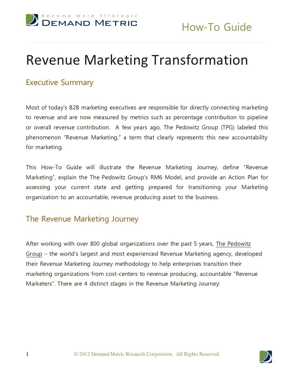 how to guide revenue marketing transformation