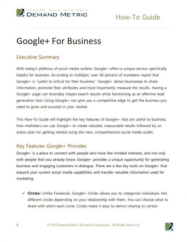Using Google for Business