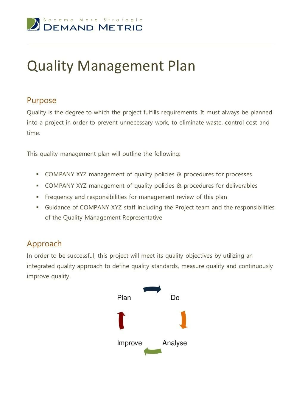 quality management plan