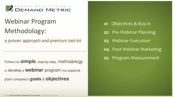 Webinar Program Methodology