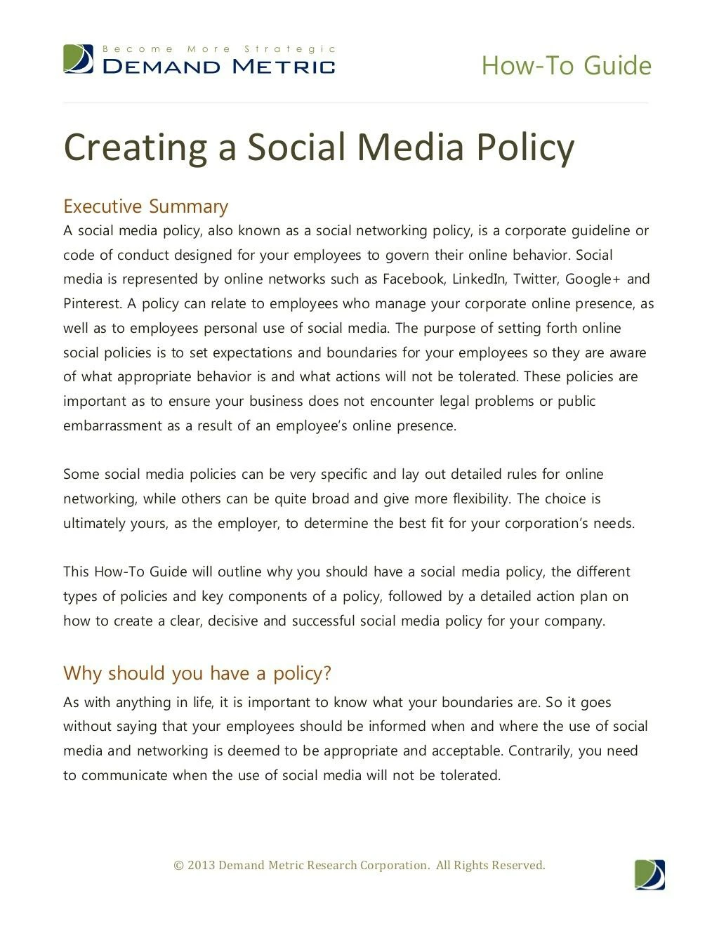 how to guide social media policy