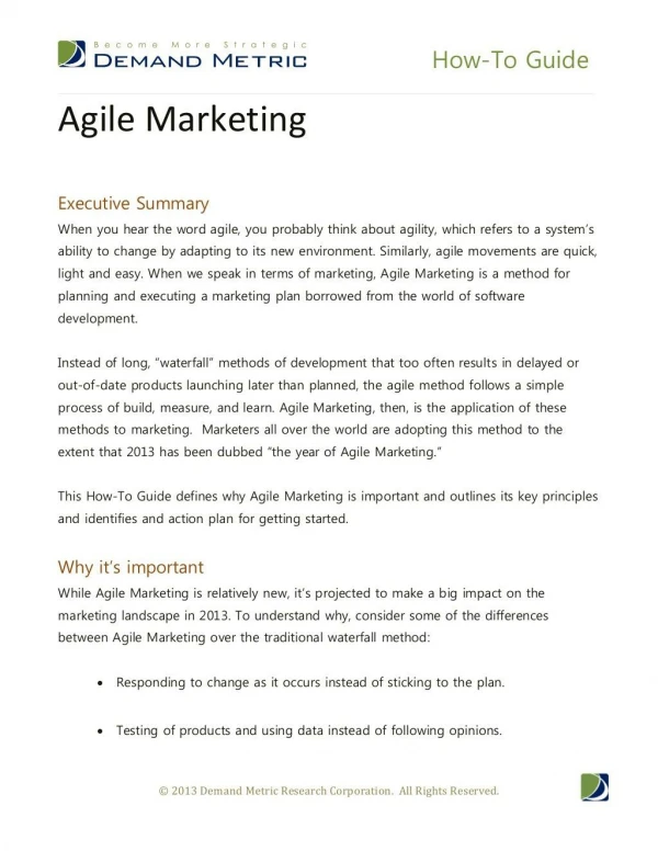 How-To Guide - Agile Marketing