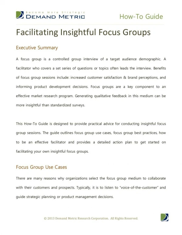 How to guide facilitating insightful focus groups