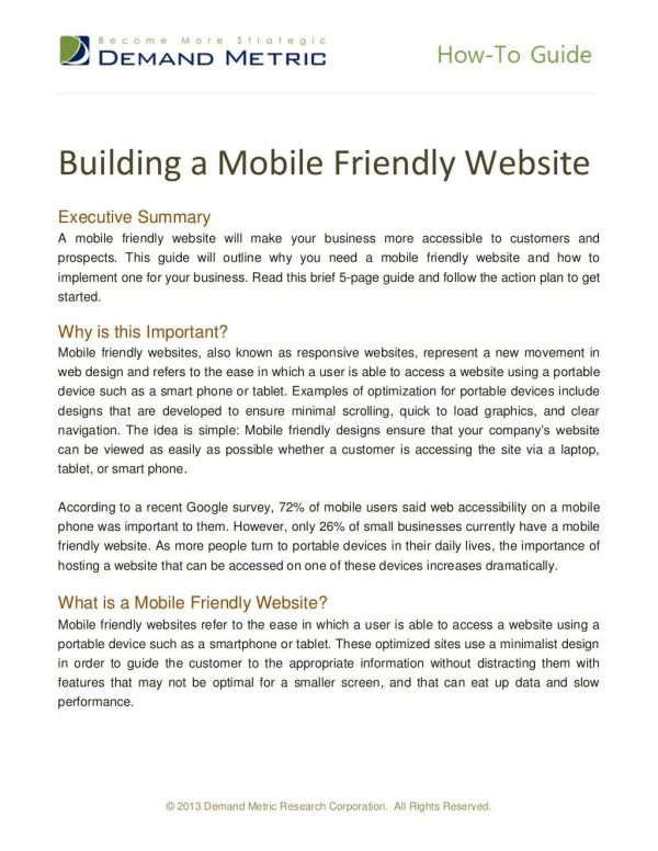 Building a Mobile Friendly Website