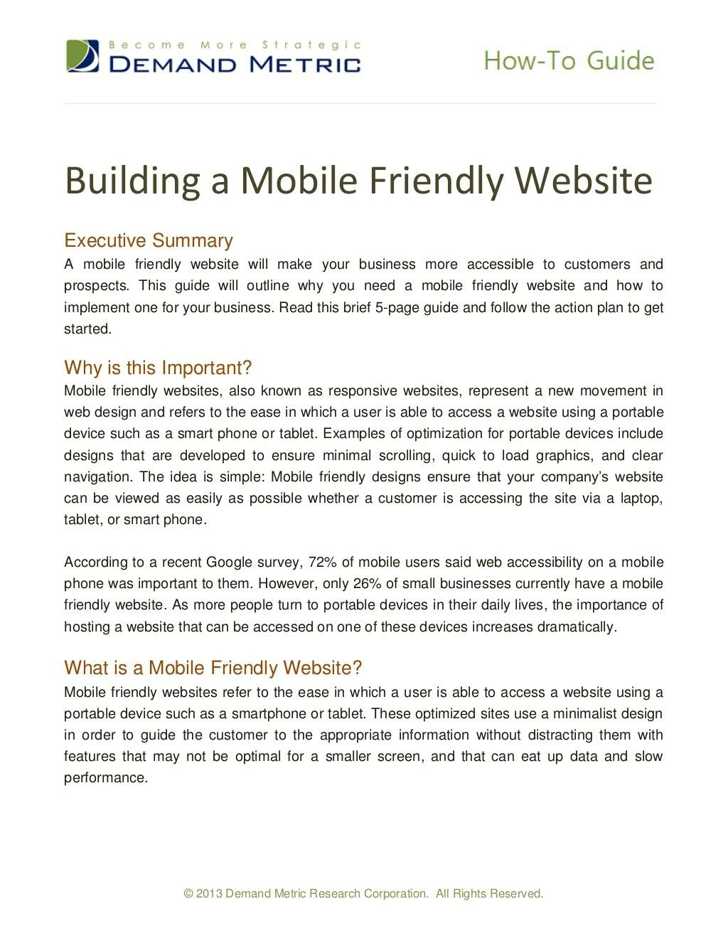 building a mobile friendly website