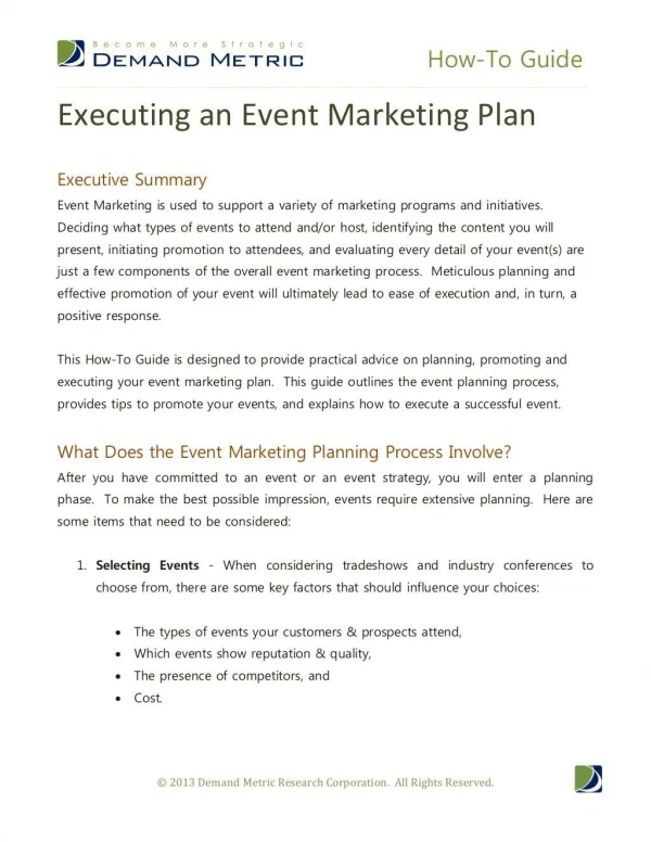 Executing an Event Marketing Plan