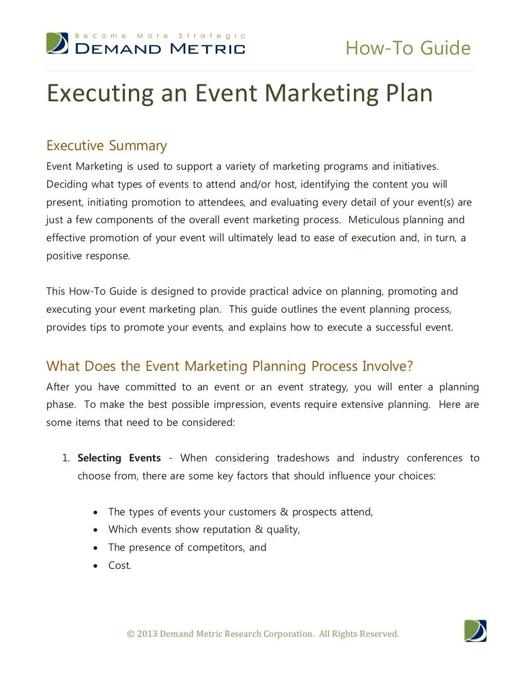 executing an event marketing plan