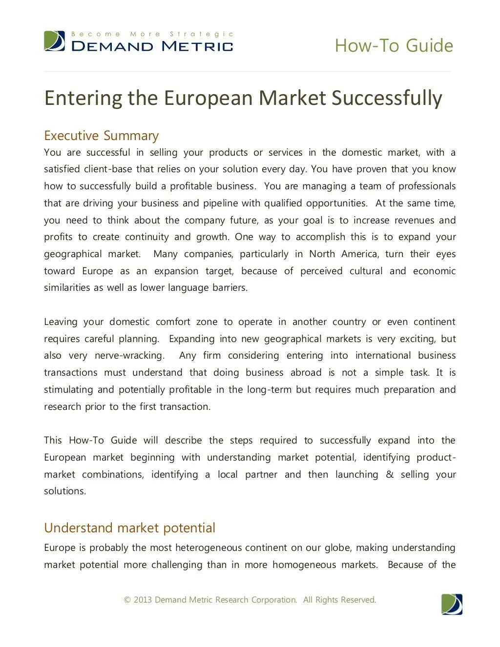 how to guide european market entry