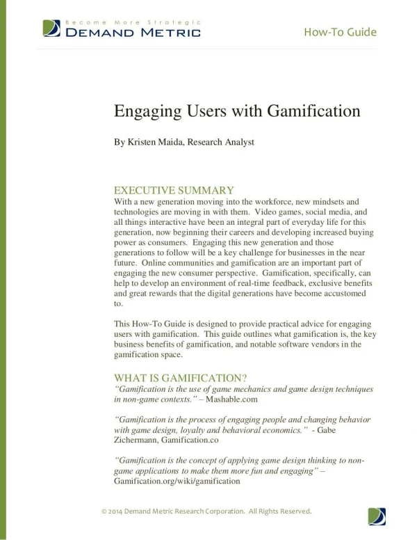 How To Guide - Engaging Users with Gamification