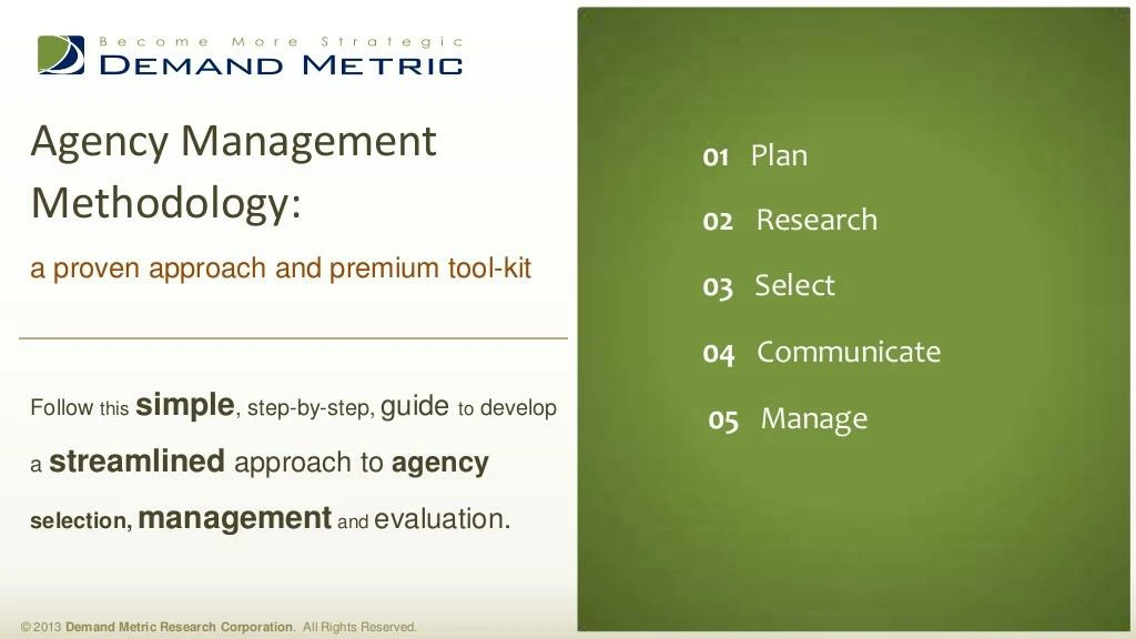 agency management methodology