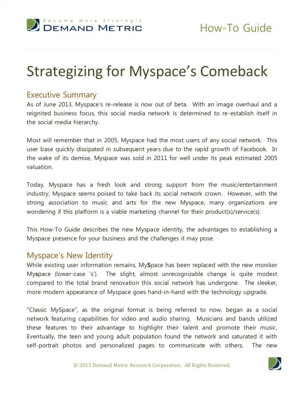 How To Guide: Strategizing for Myspace's Comeback