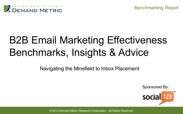 B2B Email Marketing Effectiveness Benchmarking Report