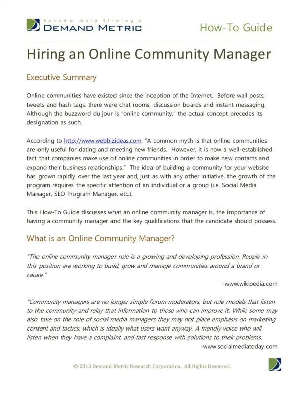 How-to-Guide: Hiring an Online Community Manager