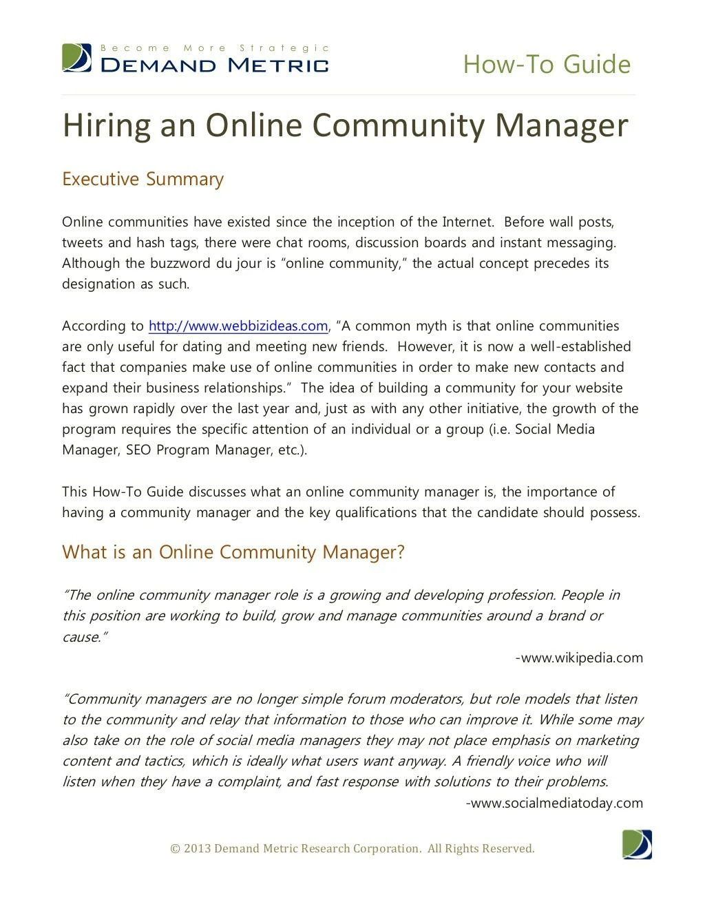 how to guide hiring an online community manager