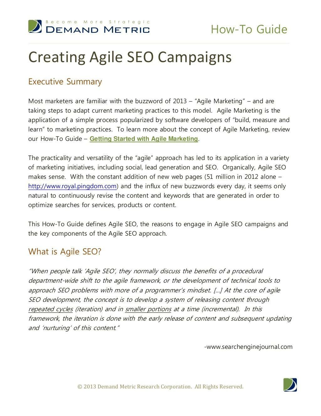 how to guide creating agile seo campaigns