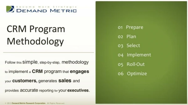CRM Program Methodology