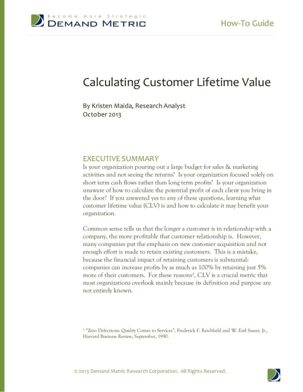 How to Guide: Calculate Customer Lifetime Value