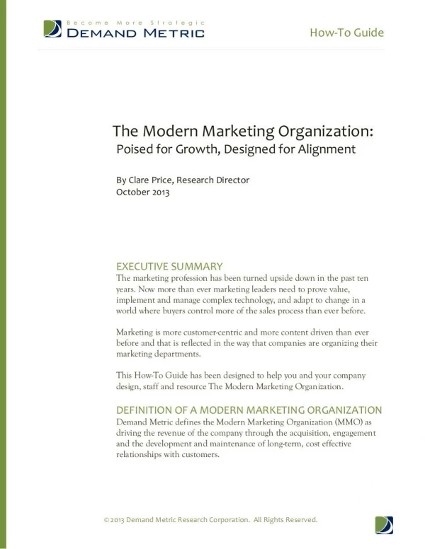 How To Guide - The Modern Marketing Organization