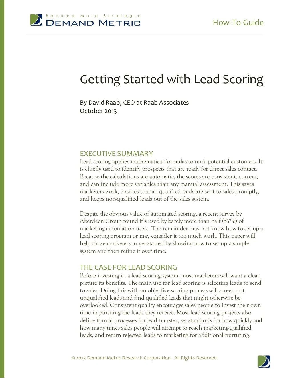 how to guide getting started with lead scoring