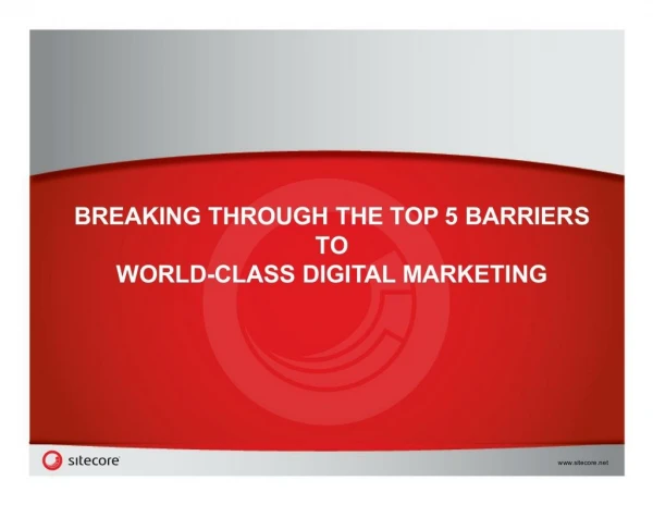 Top 5 Barriers to World-Class Digital Marketing