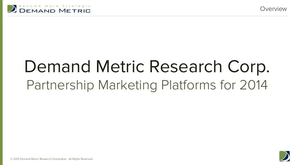 demand metric 2014 partnership marketing platforms