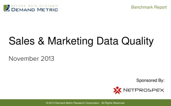 Sales & Marketing Data Quality Benchmark Report