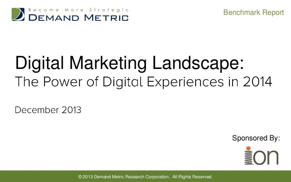 digital marketing landscape benchmark report