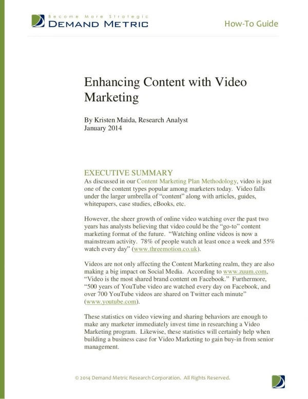 Enhancing Content with Video Marketing