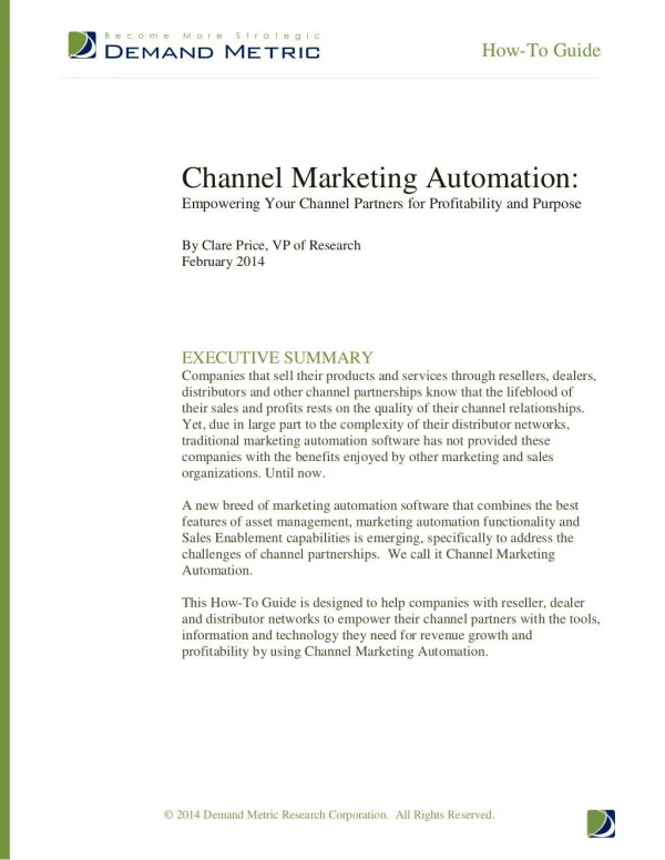How-To Guide: Channel Marketing Automation