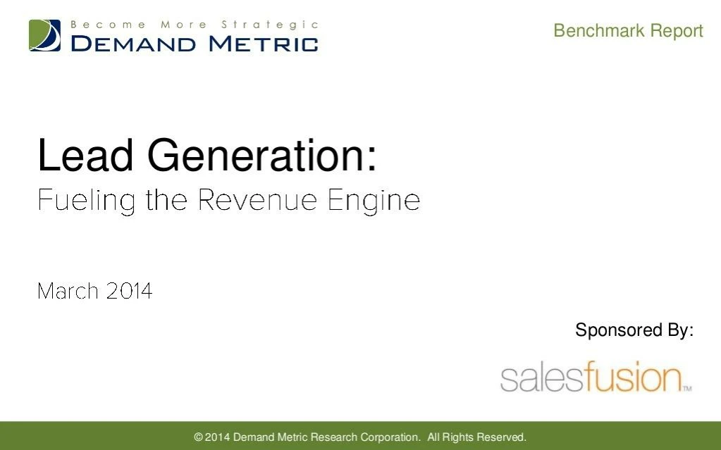 lead generation benchmark report