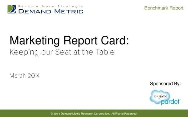 Marketing Report Card Benchmark Report